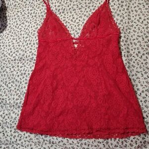 Victoria's Secret Red Lace Detail